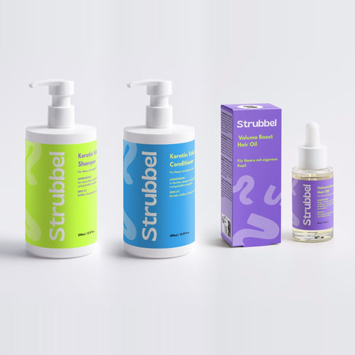 Das volle Programm: Shampoo, Conditioner und Haaröl mit Schachtel